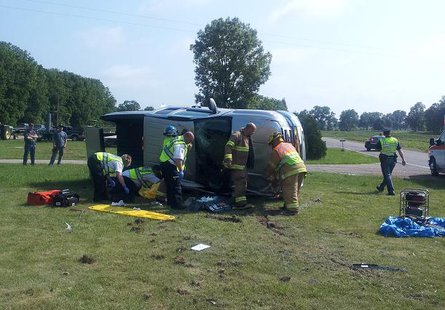 Part of the accident scene at Block and Central Roads, Bethel Township, June 11, 2013. Part of the accident scene at Block and Central Roads, Bethel Township, June 11, 2013.
