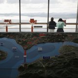 A large map showing an area of the demilitarized zone separating North Korea's Kaepoong county and South Korea's Paju city, is seen at the U A large map showing an area of the demilitarized zone separating North Korea's Kaepoong county and South Korea's Paju city, is seen at the U