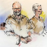 Accused Boston crime boss James "Whitey" Bulger (L) and his girlfriend Catherine are shown during their arraignment in federal court in Los 