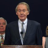 U.S. Representative Edward J. Markey speaks (C) during a visit by him and his colleagues discussing bilateral relationships between Egypt an U.S. Representative Edward J. Markey speaks (C) during a visit by him and his colleagues discussing bilateral relationships between Egypt an
