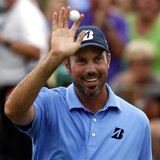 Matt Kuchar of the U.S. celebrates on the 18th green after winning the Memorial Tournament at Muirfield Village Golf Club in Dublin, Ohio Ju