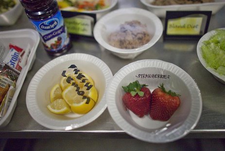 A selection of lunch meals offered to detainees are displayed in a food preparation area at the U.S. Naval Base at Guantanamo Bay, March 7, A selection of lunch meals offered to detainees are displayed in a food preparation area at the U.S. Naval Base at Guantanamo Bay, March 7,