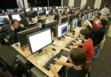 Finalists from 32 countries compete in the third annual Google Code Jam at Google headquarters in Mountain View, California, September 23, 2 Finalists from 32 countries compete in the third annual Google Code Jam at Google headquarters in Mountain View, California, September 23, 2