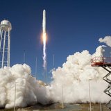 The Orbital Sciences Corporation Antares rocket is seen as it launches from Pad-0A of the Mid-Atlantic Regional Spaceport (MARS) at the NASA The Orbital Sciences Corporation Antares rocket is seen as it launches from Pad-0A of the Mid-Atlantic Regional Spaceport (MARS) at the NASA