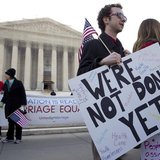 Supporters of gay marriage rally in front of the Supreme Court in Washington March 27, 2013. EUTERS/Joshua Roberts Supporters of gay marriage rally in front of the Supreme Court in Washington March 27, 2013. EUTERS/Joshua Roberts