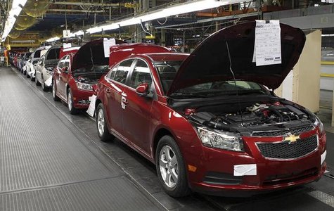 Fully assembled Chevrolet Cruze cars reach the end of the assembly line at the General Motors Cruze assembly plant in Lordstown, Ohio July 2 Fully assembled Chevrolet Cruze cars reach the end of the assembly line at the General Motors Cruze assembly plant in Lordstown, Ohio July 2