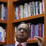 N. R. Narayana Murthy, founder and chairman of Infosys, listens to a question during an interview with Reuters at the company's office in Ba N. R. Narayana Murthy, founder and chairman of Infosys, listens to a question during an interview with Reuters at the company's office in Ba