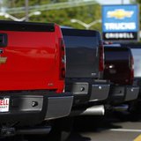 Chevrolet Silverado pickup trucks are seen at a dealership in Gaithersburg, Maryland May 1, 2013. REUTERS/Gary Cameron