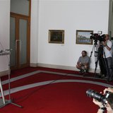 Czech Republic's Prime Minister Petr Necas makes a statement at the Czech Government headquarters in Prague June 13, 2013. REUTERS/Petr Jose