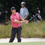 Belgium's Nicolas Colsaerts watches his second shot from a bunker on the first hole during the first round of the 2013 U.S. Open golf champi Belgium's Nicolas Colsaerts watches his second shot from a bunker on the first hole during the first round of the 2013 U.S. Open golf champi
