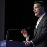 Nevada Governor Brian Sandoval gives a welcoming address at the Skybridge Alternatives (SALT) Conference in Las Vegas, Nevada May 9, 2012. R Nevada Governor Brian Sandoval gives a welcoming address at the Skybridge Alternatives (SALT) Conference in Las Vegas, Nevada May 9, 2012. R