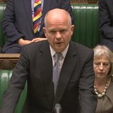 Britain's Foreign Secretary William Hague is seen making a statement to the House of Commons in this still image taken from video, in centra Britain's Foreign Secretary William Hague is seen making a statement to the House of Commons in this still image taken from video, in centra
