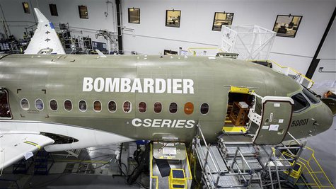 A Bombardier Cseries jet under construction is seen in this handout photo taken in Mirabel, Quebec in this June, 2013 handout provided by Bo A Bombardier Cseries jet under construction is seen in this handout photo taken in Mirabel, Quebec in this June, 2013 handout provided by Bo