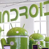 Android mascots are lined up in the demonstration area at the Google I/O Developers Conference in the Moscone Center in San Francisco, Calif Android mascots are lined up in the demonstration area at the Google I/O Developers Conference in the Moscone Center in San Francisco, Calif