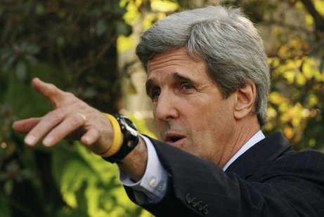 U.S. Senator John Kerry speaks during a news conference in New Delhi February 20, 2008. Kerry is on a one-day official visit to India. REUTE U.S. Senator John Kerry speaks during a news conference in New Delhi February 20, 2008. Kerry is on a one-day official visit to India. REUTE