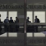 The lobby of JP Morgan headquarters is photographed through it's front doors in New York May 11, 2012. REUTERS/Eduardo Munoz
