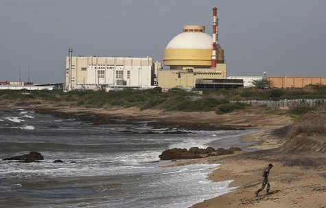 A policeman walks on a beach near Kudankulam nuclear power project in the southern Indian state of Tamil Nadu September 13, 2012. REUTERS/Ad A policeman walks on a beach near Kudankulam nuclear power project in the southern Indian state of Tamil Nadu September 13, 2012. REUTERS/Ad