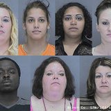 Clockwise from upper left: Amanda L. Brown, Dina E. Fonseca, Mayolita C. Montejo, Jessica E. Trimble, Marcella G. Trimble, Tonya R. Turner, Quenta L. Washington. (courtesy of the Brown County Sheriff's Department).