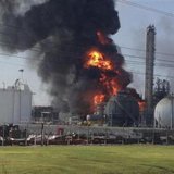 A large fire burns at the Williams Olefins chemical plant in Geismar, Louisiana in this picture taken June 13, 2013. 
REUTERS/Picture courtesy of Ryan Meador/Handout via Reuters