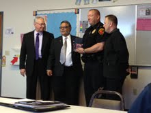 Gateway Association recognizes Sheboygan Police with flag and plaque. Gateway Association recognizes Sheboygan Police with flag and plaque.