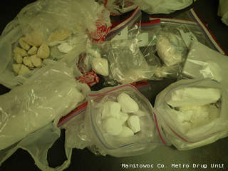 Cocaine taken as part of a months-long investigation in Manitowoc and Sheboygan counties December 2012-June 2013. (photo courtesy of the Manitowoc County Metro Drug Unit). Cocaine taken as part of a months-long investigation in Manitowoc and Sheboygan counties December 2012-June 2013. (photo courtesy of the Manitowoc County Metro Drug Unit).
