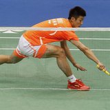 China's Chen Long plays against China's Du Pengyu (not pictured) during their men's singles finals of the Badminton Asia Championships in Ta China's Chen Long plays against China's Du Pengyu (not pictured) during their men's singles finals of the Badminton Asia Championships in Ta