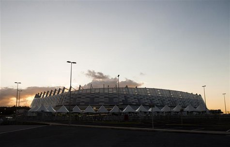 The Arena Pernambuco stadium is seen in Sao Lourenco da Mata, a suburb of Recife June 10, 2013. REUTERS/Helder Tavares The Arena Pernambuco stadium is seen in Sao Lourenco da Mata, a suburb of Recife June 10, 2013. REUTERS/Helder Tavares
