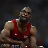 Tyson Gay of the U.S. reacts after finishing fourth in the men's 100m final during the London 2012 Olympic Games at the Olympic Stadium Augu