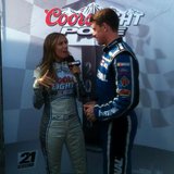 NASCAR Sprint Cup driver Carl Edwards, shortly after winning the pole for the Quicken Loans 400 at Michigan International Speedway on June 14, 2013. NASCAR Sprint Cup driver Carl Edwards, shortly after winning the pole for the Quicken Loans 400 at Michigan International Speedway on June 14, 2013.