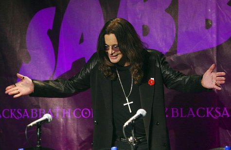 Black Sabbath lead singer Ozzy Osborne attends a news conference with the other original members of the band to announce the reunion of the Black Sabbath lead singer Ozzy Osborne attends a news conference with the other original members of the band to announce the reunion of the