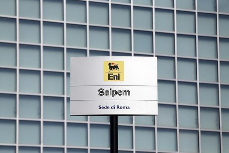 The logo of oil company Eni-Saipem is pictured at its headquarters in Rome February 8, 2013. REUTERS/Alessandro Bianchi The logo of oil company Eni-Saipem is pictured at its headquarters in Rome February 8, 2013. REUTERS/Alessandro Bianchi