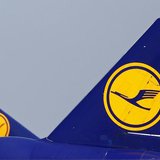 The tails of German air carrier Lufthansa aircraft are seen at Fraport airport in Frankfurt May 6, 2013. REUTERS/Lisi Niesner