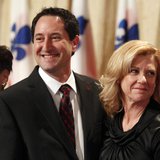 Michael Applebaum (L) smiles with his wife Merle (R) following his swearing-in ceremony to become Montreal's interim mayor in Montreal, Queb Michael Applebaum (L) smiles with his wife Merle (R) following his swearing-in ceremony to become Montreal's interim mayor in Montreal, Queb