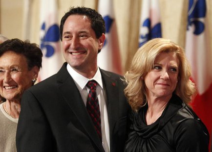 Michael Applebaum (L) smiles with his wife Merle (R) following his swearing-in ceremony to become Montreal's interim mayor in Montreal, Queb Michael Applebaum (L) smiles with his wife Merle (R) following his swearing-in ceremony to become Montreal's interim mayor in Montreal, Queb