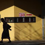 A voter leaves polling station outside Hayden Park during the U.S. presidential election in Phoenix, Arizona November 6, 2012. REUTERS/Joshu A voter leaves polling station outside Hayden Park during the U.S. presidential election in Phoenix, Arizona November 6, 2012. REUTERS/Joshu