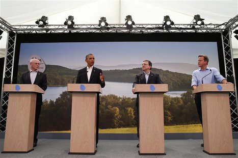 U.S. President Barack Obama (2nd L) attends a news conference with (L-R) European Council President Herman Van Rompuy, European Commission P U.S. President Barack Obama (2nd L) attends a news conference with (L-R) European Council President Herman Van Rompuy, European Commission P