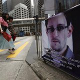 A poster supporting Edward Snowden, a former contractor at the National Security Agency (NSA) who leaked revelations of U.S. electronic surv A poster supporting Edward Snowden, a former contractor at the National Security Agency (NSA) who leaked revelations of U.S. electronic surv