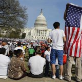 Immigrants protest in favor of comprehensive immigration reform while on the West side of Capitol Hill in Washington, April 10, 2013. REUTER Immigrants protest in favor of comprehensive immigration reform while on the West side of Capitol Hill in Washington, April 10, 2013. REUTER