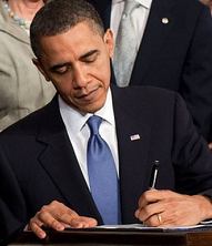Barack Obama signing the Patient Protection and Affordable Care Act at the White House Barack Obama signing the Patient Protection and Affordable Care Act at the White House