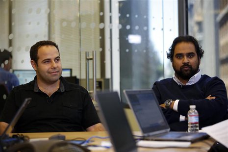 Sleiman Itani (L), co-founder and chief executive of Atheer, and Hosain Rahman, co-founder and chief executive of Jawbone, speak at the wear Sleiman Itani (L), co-founder and chief executive of Atheer, and Hosain Rahman, co-founder and chief executive of Jawbone, speak at the wear