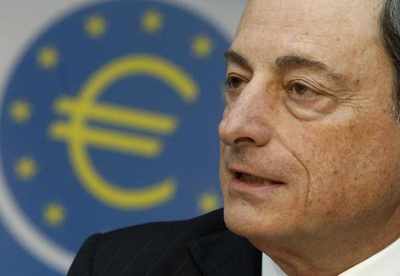 European Central Bank (ECB) President Mario Draghi listens during the monthly ECB news conference in Frankfurt April 4, 2013. REUTERS/Lisi N European Central Bank (ECB) President Mario Draghi listens during the monthly ECB news conference in Frankfurt April 4, 2013. REUTERS/Lisi N