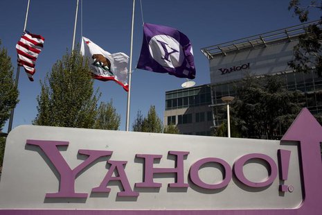 The Yahoo logo is shown at the company's headquarters in Sunnyvale, California April 16, 2013. The company will release its quarterly result The Yahoo logo is shown at the company's headquarters in Sunnyvale, California April 16, 2013. The company will release its quarterly result