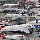 An aerial view of the 50th Paris Air Show, at the Le Bourget airport near Paris June 18, 2013. REUTERS/Pascal Rossignol