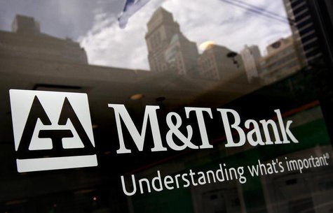 Buildings are reflected in the window of an M&T Bank branch in New York August 27, 2012. REUTERS/Brendan McDermid Buildings are reflected in the window of an M&T Bank branch in New York August 27, 2012. REUTERS/Brendan McDermid