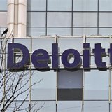 The Deloitte Company logo is seen on a commercial tower at Gurgaon, on the outskirts of New Delhi August 9, 2012. REUTERS/Parivartan Sharma The Deloitte Company logo is seen on a commercial tower at Gurgaon, on the outskirts of New Delhi August 9, 2012. REUTERS/Parivartan Sharma