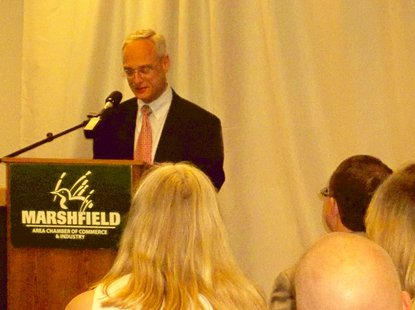 Todd Berry of the Wisconsin Taxpayers Alliance addresses business leaders in Marshfield Tuesday Todd Berry of the Wisconsin Taxpayers Alliance addresses business leaders in Marshfield Tuesday