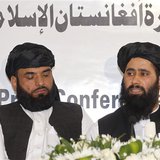 Muhammad Naeem (R), a spokesman for the Office of the Taliban of Afghanistan speaks during the opening of the Taliban Afghanistan Political Muhammad Naeem (R), a spokesman for the Office of the Taliban of Afghanistan speaks during the opening of the Taliban Afghanistan Political