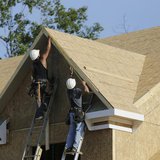 Carpenter's work on installing fascia trimwork at a housing site at Mid-Atlantic Builders "The Villages of Savannah" development in Brandywi Carpenter's work on installing fascia trimwork at a housing site at Mid-Atlantic Builders "The Villages of Savannah" development in Brandywi