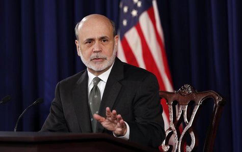 U.S. Federal Reserve Chairman Ben Bernanke speaks during a news conference in Washington December 12, 2012. REUTERS/Kevin Lamarque U.S. Federal Reserve Chairman Ben Bernanke speaks during a news conference in Washington December 12, 2012. REUTERS/Kevin Lamarque