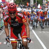 Alberto Contador of Spain cycles up the Cauberg hill during the Men's Elite Road Race at the UCI Road World Championships in Valkenburg Sept